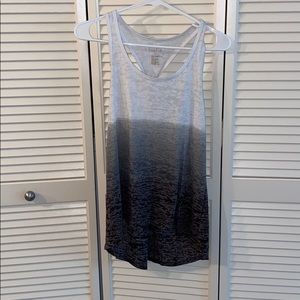 White to black fade tank top